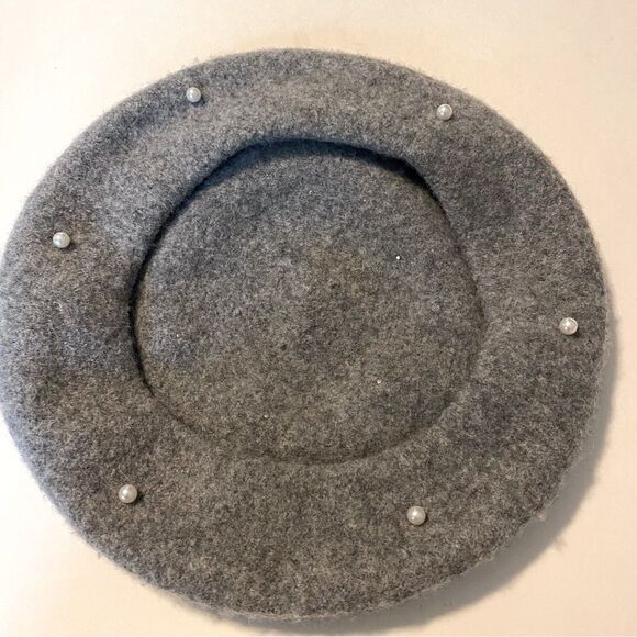 Chicos womans gray wool blend Pearl Beret hat OS - Picture 3 of 6